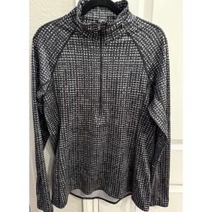 UNDER ARMOUR Ladies' Large Half-Zip RUNNING SHIRT (Long-sleeve; Black)